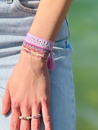 KARMA Statement Armband Flieder Lila