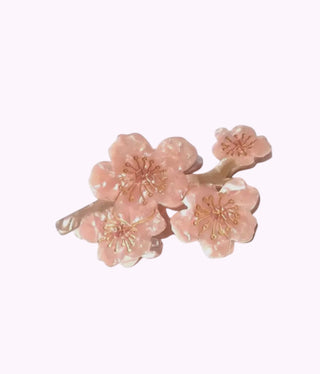 Handbemalte Haarspange Kirschenblüte Rosa