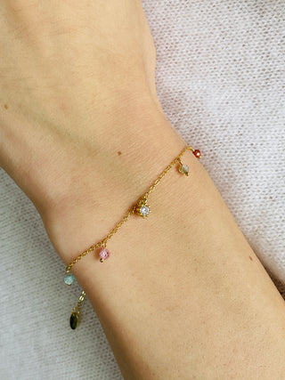 Feines 925 Silber, 18K vergoldetes Armband mit Zirconia