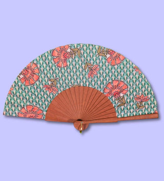 Sommer Fächer grün gemustert 41x21cm