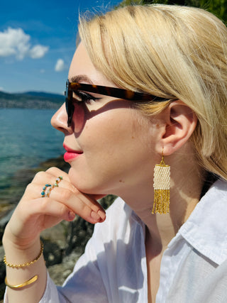 Sommer Ohrringe Ecru