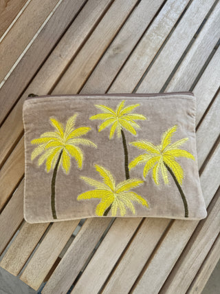 Kosmetiktäschli Gross, Palme Gelb l Geschenkidee