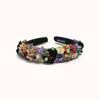 Schwarzer Haarreif mit Blumen