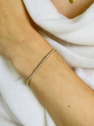 Medium  925 Silber 18K vergoldetes Tennisarmband mit Zirconia