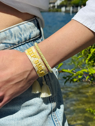 Keep Smiling 😊 Armband Gelb Jacquard