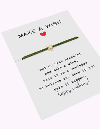 Make a Wish Armband Khaki/Gold