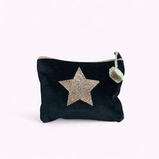 Kosmetiktäschli Mini Stern  Schwarz/Gold