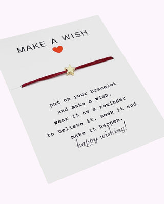 Make a Wish Armband Wine/Gold
