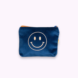 Kosmetiktäschli Mini Smiley Blau/Peach