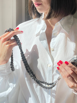 Handykette Grey Glitter