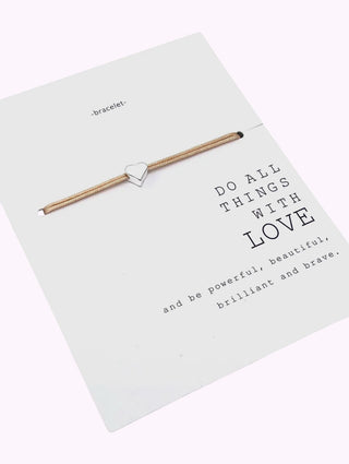 Herz Armband Beige/Silber