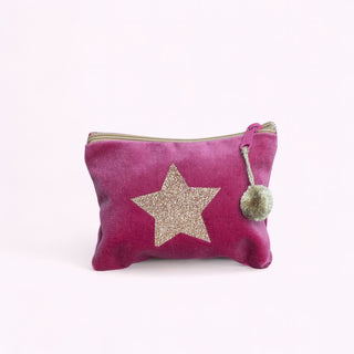 Kosmetiktäschli Mini Stern  Pink/Gold