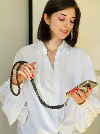 Handykette Grey Glitter