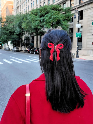 Handbemalte Schleifen-Haarspange | Geschenkidee