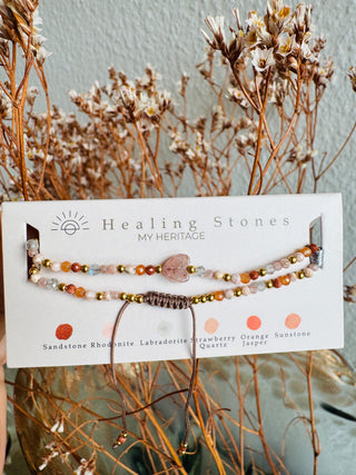 My Heritage Healing Stone Mixed Strawberry Quarz Heart