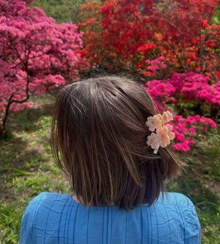 Handbemalte Haarspange Kirschenblüte Rosa