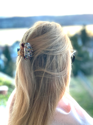 Haarklammer Muschelform Bernstein