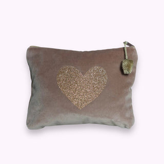 Kosmetiktäschli Medium Herz Altrosa