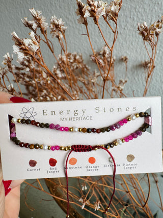 My Heritage Garnet Mixed Energy Stones Armband