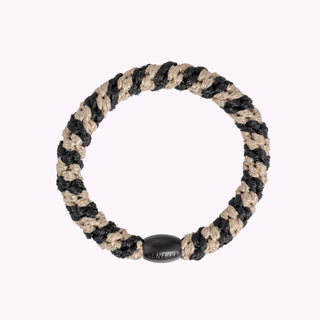 Kknekki Hair Tie Beige Glitter/Black, 4 für 3