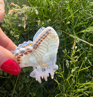 Mini Schmetterling Haarspange Hellblau - Gold I Geschenkidee