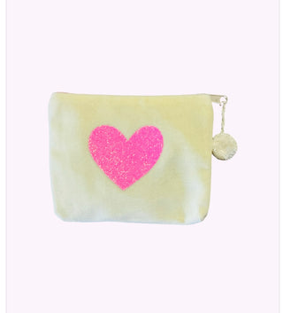 Kosmetiktäschli Mini Herz Gelb/PinkGlitter