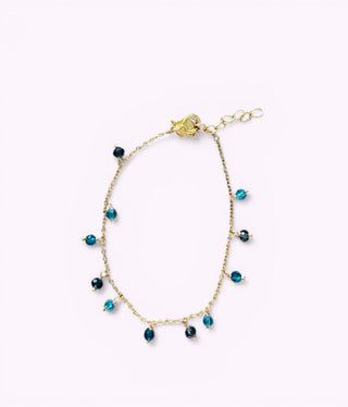 Feines Armband blauen Kristallsteinen