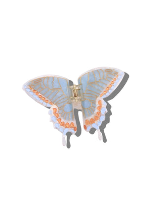 Grosse Schmetterling Haarspange Hellblau - Gold I Geschenkidee