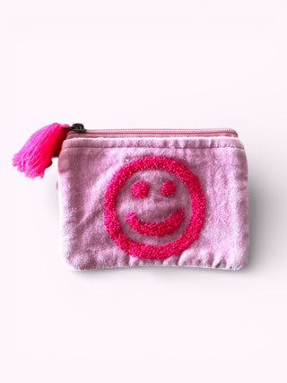 Kosmetiktäschli Klein, Smiley Rosa l Geschenkidee