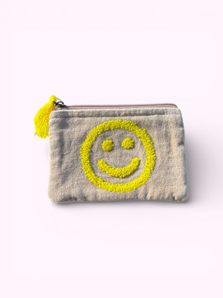 Kosmetiktäschli Klein, Smiley Beige l Geschenkidee