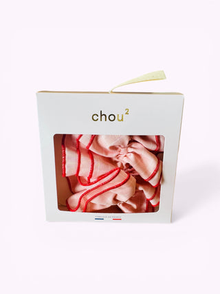 Haargummi CHOU2 Rosa/Rotes Karo