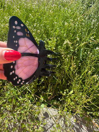Grosse handbemalte Monarch Schmetterling Haarspange Lila I Geschenkidee