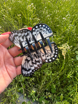 Grosse Schmetterling Haarspange Black/Ivory I Geschenkidee