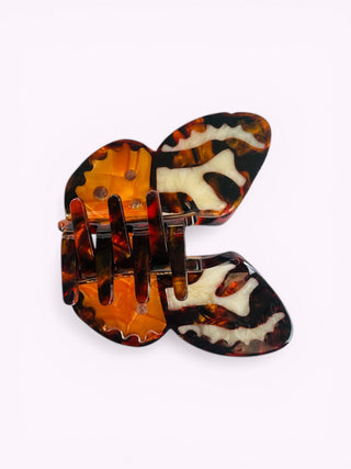 Handbemalte Schmetterling Haarspange Braun | Geschenkidee