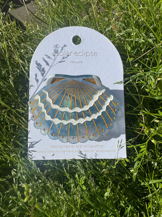 Handbemalte Muschel Haarspange Hellblau- Limited Edition