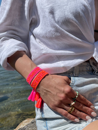 GLAM SUN LOVE Statement Armband Neonpink
