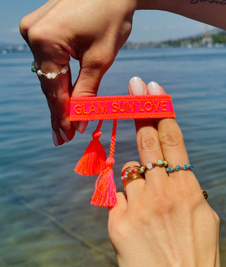 GLAM SUN LOVE Statement Armband Neonpink