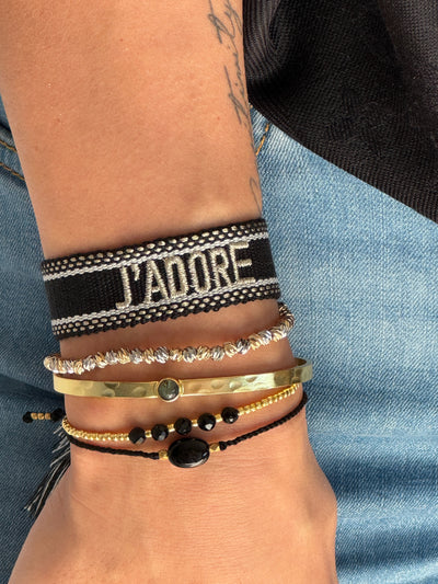 JD  Statement Armband schwarz/gold