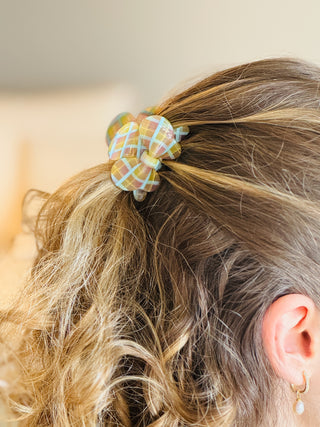 Haarspange Schleife Hellblau/Grün