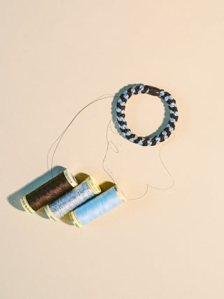 Kknekki Hait Tie Brown Seablue Glitter Stripe 4 für 3