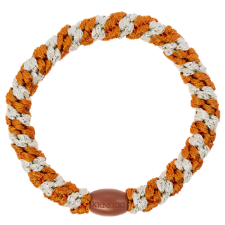 Kknekki Hair Tie Burned Terracotta Ivory Glitter Stripe 4 für 3
