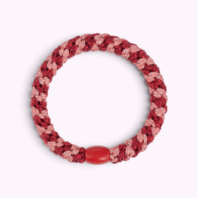 Kknekki Hair Tie Rosa Bordeaux Glitter Stripe 4 für 3