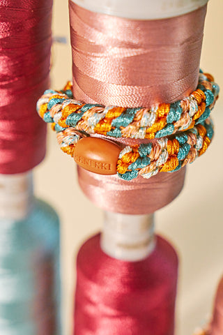 Kknekki Hair Tie Terracotta Türkis, 4 für 3