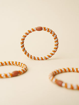 Kknekki Hair Tie Slim Burned Terracotta Ivory Glitter, 4 für 3