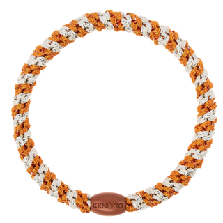 Kknekki Hair Tie Slim Burned Terracotta Ivory Glitter, 4 für 3