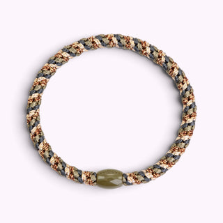 Kknekki Hair Tie Mix Khaki-Gold Slim, 4 für 3