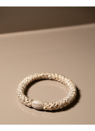 Kknekki Hair Tie Beige Glitter, 4 für 3