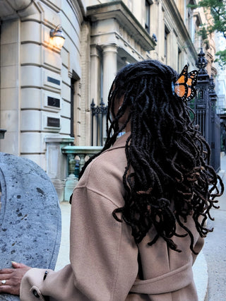 Grosse handbemalte Monarch Schmetterling Haarspange Orange I Geschenkidee