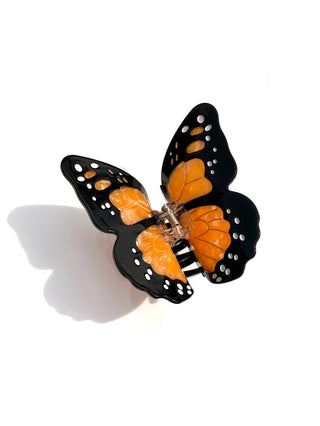Grosse handbemalte Monarch Schmetterling Haarspange Orange I Geschenkidee