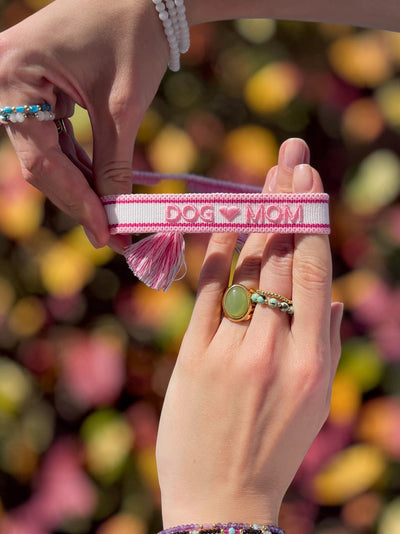 DOG MOM Statement Armband Rose